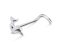 Dolphin Shaped Ocean Curved Nose Stud NSKB-879